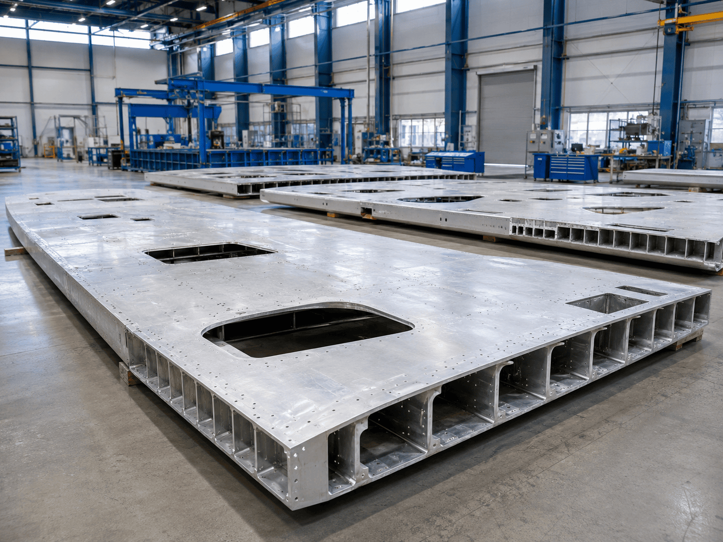 Large aluminum floor panels